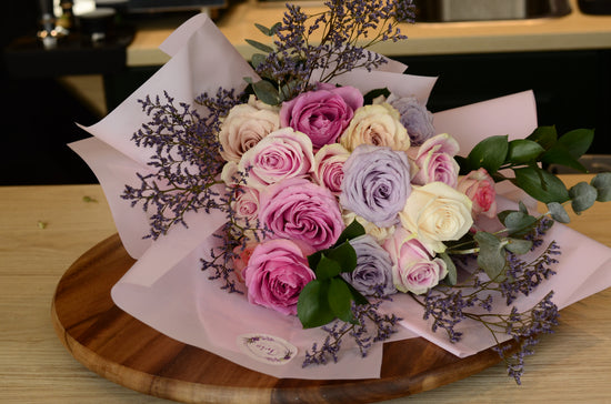 Luxury Pink & Purple Flower Bouquet | Iris Flowers UAE