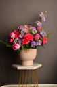 Pink & purple flowers vase