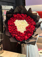 100 rose red and white