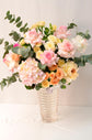 Pink flowers vase