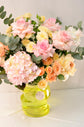 Pink and white flowers vase