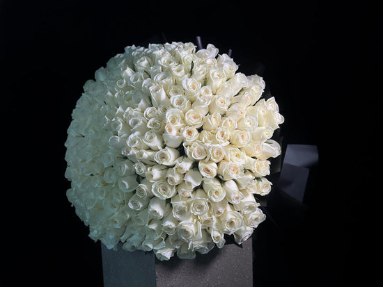 201 white rose bouquet