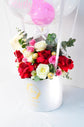 Red ,pink and white flowers box