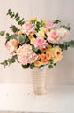 Pink flowers vase