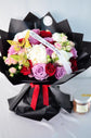 White,pink and red flowers bouquet