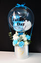 Blue flowers box with balloon