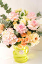 Pink and white flowers vase