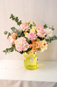 Pink and white flowers vase