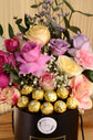 Pink flowers Box with chocolate