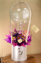 Purple Flowers with balloon box