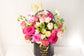 Pink and white flowers box