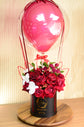 Red rose with balloons box