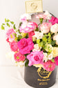 Pink and white flowers box