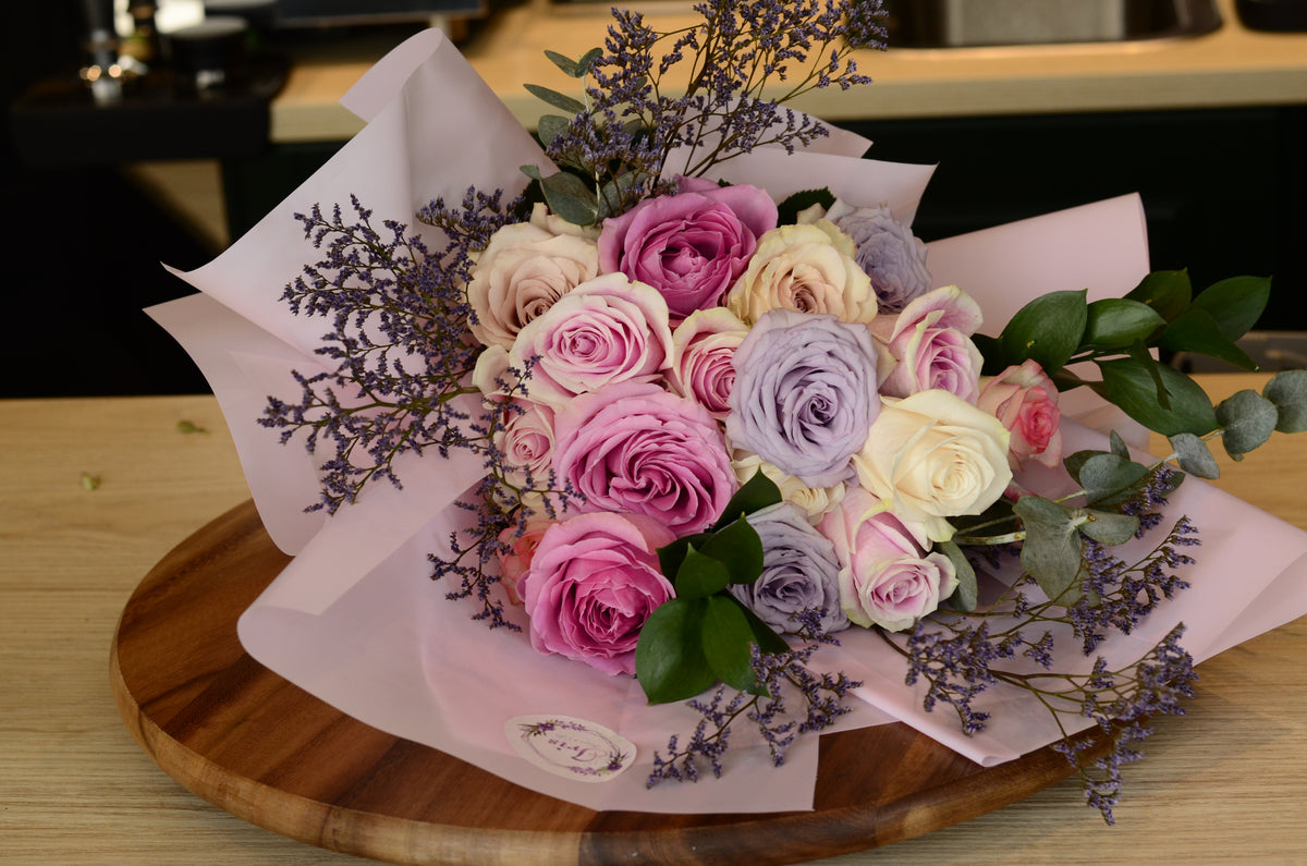 Luxury Pink & Purple Flower Bouquet | Iris Flowers UAE