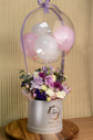 pink flowers with balloons
