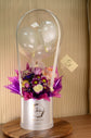 Purple Flowers with balloon box